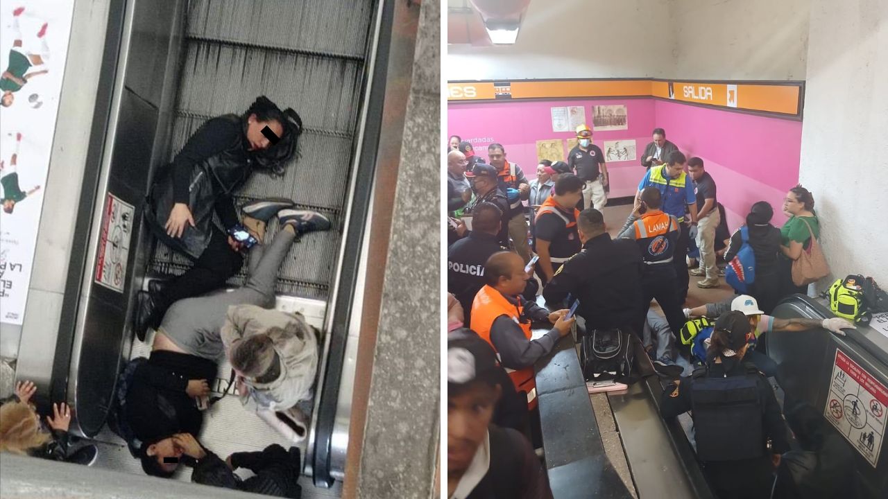 Falla en escaleras eléctricas del Metro Polanco deja siete lesionados