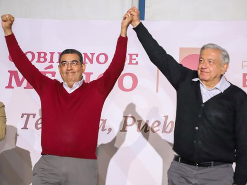 Refrendan AMLO y Salomón trabajo conjunto para consolidar 4T en Puebla
